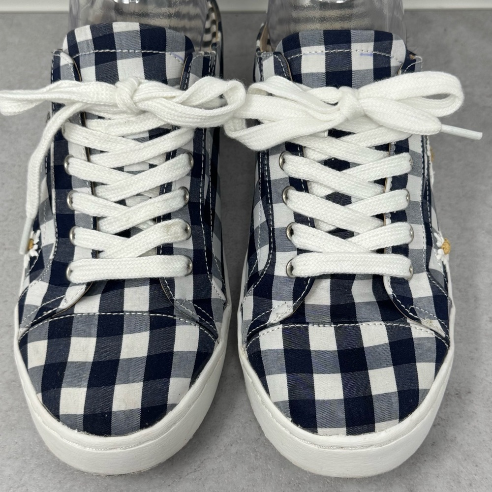 Betsey Johnson Edna Black & White Gingham Checkered Slip On Sneakers 7.5 - Picture 3 of 12